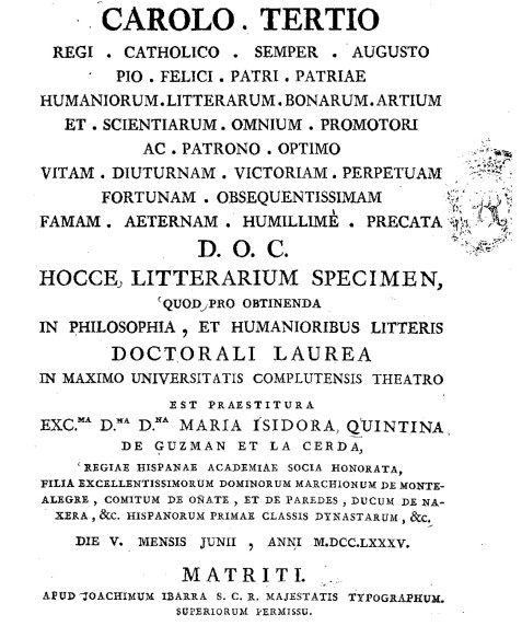 Carolo Tertio regi, catholico, semper, augusto pio