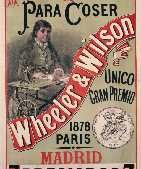 Cartel de las máquinas de coser Wheeler & Wilson