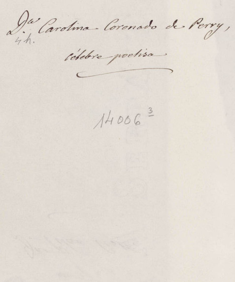 Cartas y tarjeta de visita de Carolina Coronado a Francisco A. Barbieri