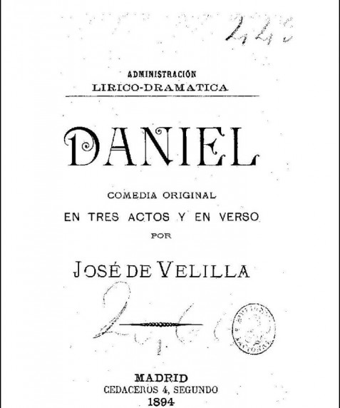 Daniel : comedia original en tres actos y en verso
