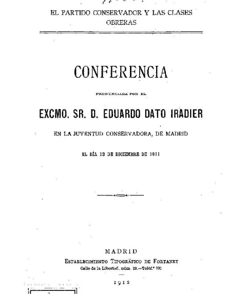 El Partido Conservador y las clases obreras