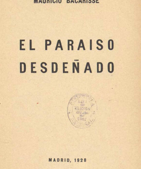 Portada de la obra El paraíso desdeñado
