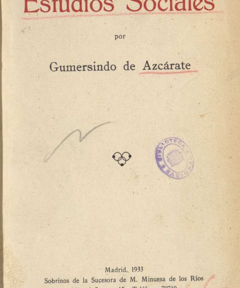 Estudios sociales / por Gumersindo de Azcárate