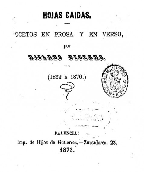 Hojas caidas : bocetos en prosa y en verso : (1862 a 1870)