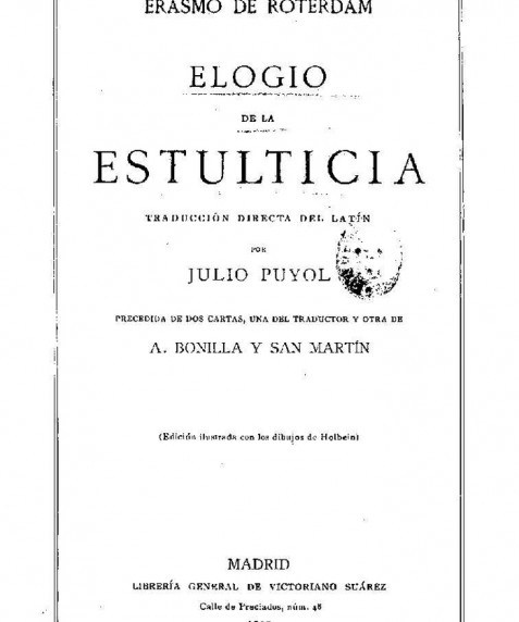 Elogio de la estulticia Erasmo de Roterdam