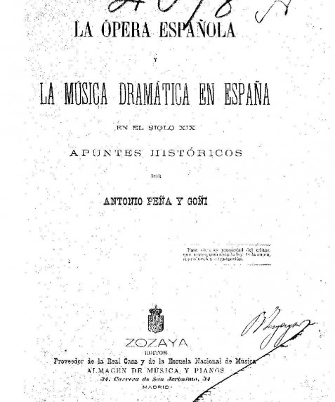 La ópera española y la música dramática en España en el siglo XIX