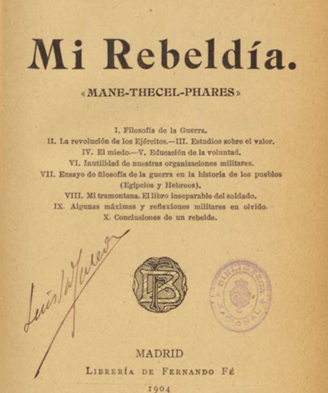 Mi rebeldía : 'mane thecel phares'