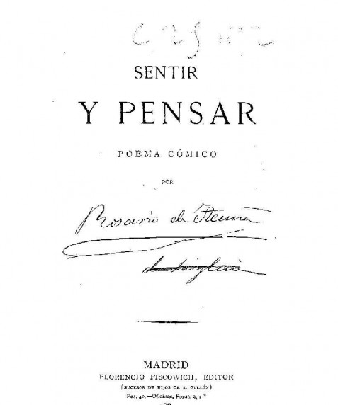 Sentir y pensar : poema cómico