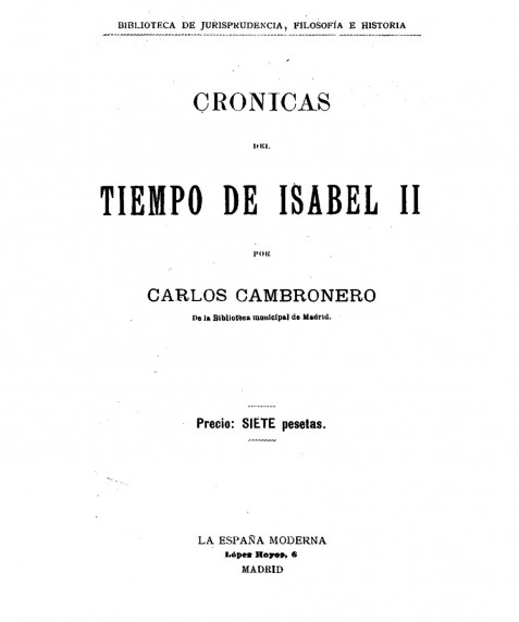 Crónicas del tiempo de Isabel II