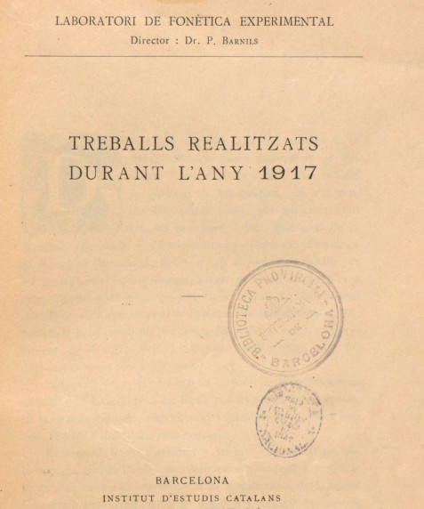 Treballs realitzats durant l'any 1917