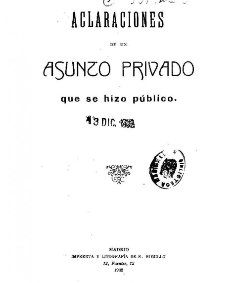 Aclaraciones de un asunto privado que se hizo público
