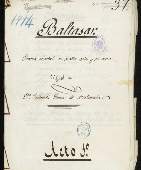 Gómez de Avellaneda, Gertrudis. Baltasar