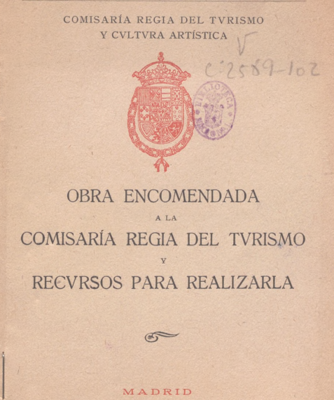 Portada de la obra encomendada a la comisaría regia de turismo