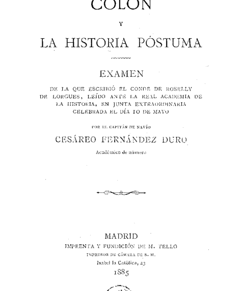 Colón y la historia póstuma