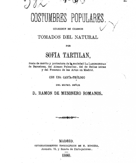 Costumbres populares. Sofía Tartilán