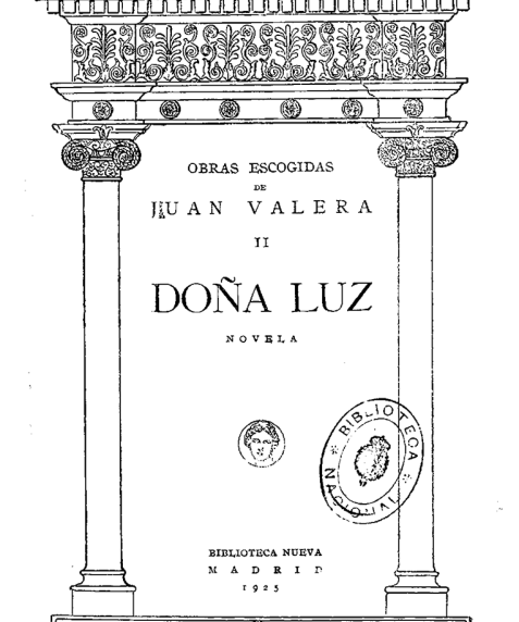 Portada de la novela Doña Luz de Juan Valera
