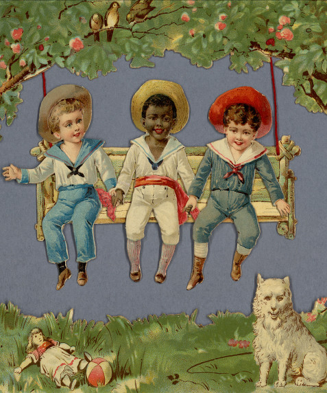 Escarpolette de jardin avec 4 groupes variés d'enfants