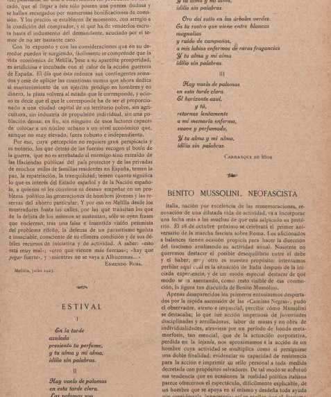 Estival (28 de julio de 1923). En España, p. 9.