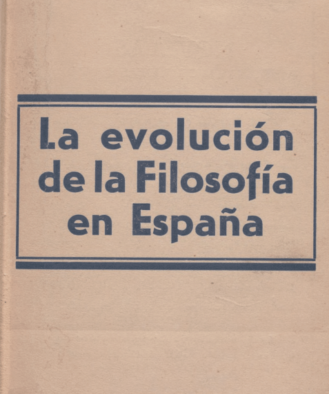 Cubierta La evolución de la filosofía en España