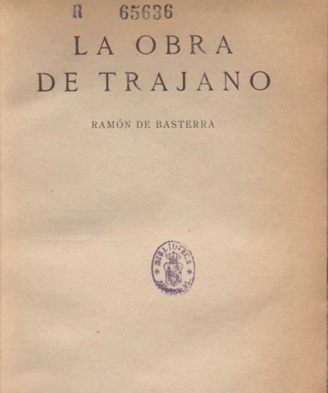 Portada La obra de Trajano 
