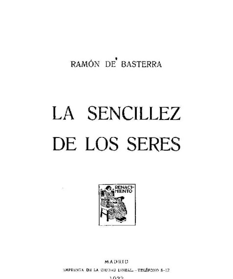 Portada de La sencillez de los seres