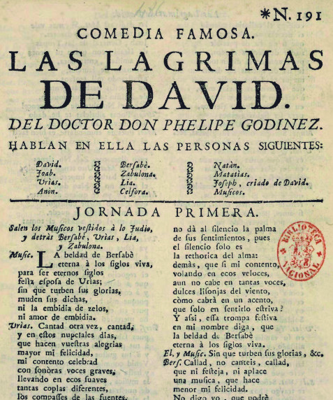 Comedia famosa, Las lagrimas de David