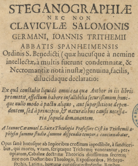 Portada de Steganographiæ