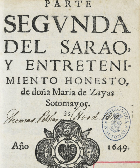 María de Zayas. Parte segunda del sarao, y entretenimiento honesto