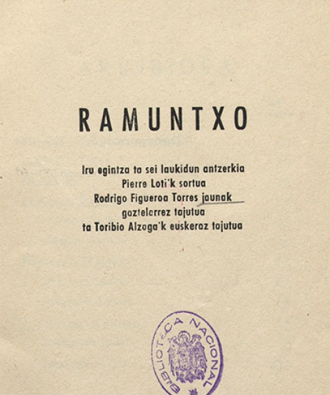 Ramuntxo Iru egintza ta sei laukidun antzerkia