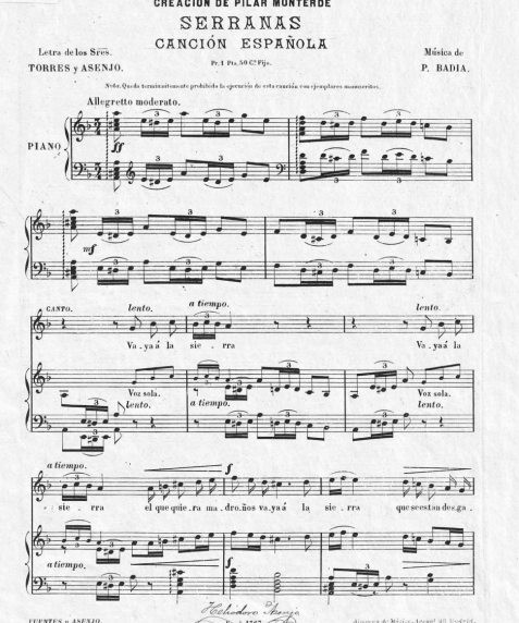 Partitura Serranas