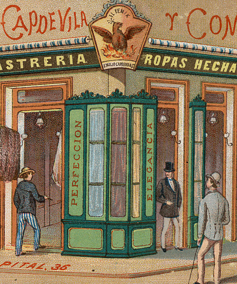 [Tarjetas y prospectos de productos y establecimientos comerciales.. Varias figuras]