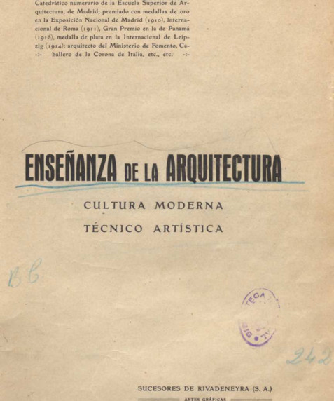 Anasagasti, Teodoro. Enseñanza de la Arquitectura
