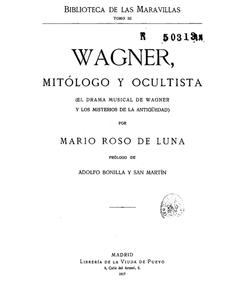 Cubierta Wagner, mitólogo y ocultista