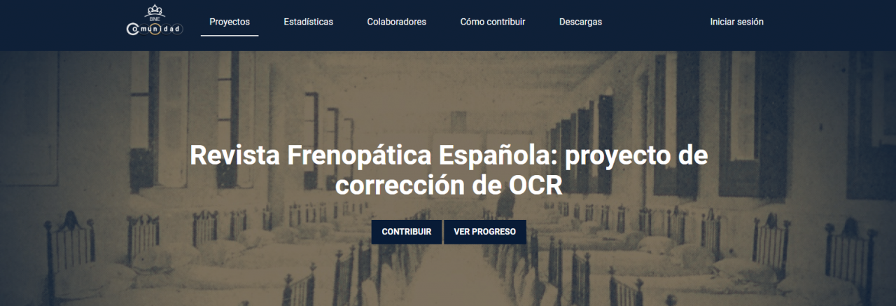Comunidad BNE: Revista Frenopática Española: proyecto de corrección de OCR