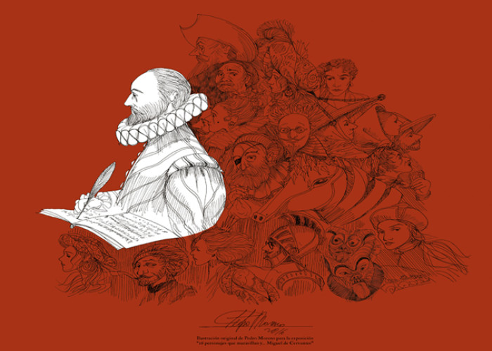 Cervantes. Ilustración: Pedro Moreno