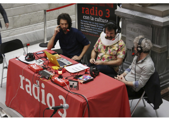 Día del Libro 2018 Guille Galván (Vetusta Morla), Abraham Boba (León Benavente) y Ángel Carmona en Día del Libro 2018 Guille Galván (Vetusta Morla), Abraham Boba (León Benavente) y Ángel Carmona en