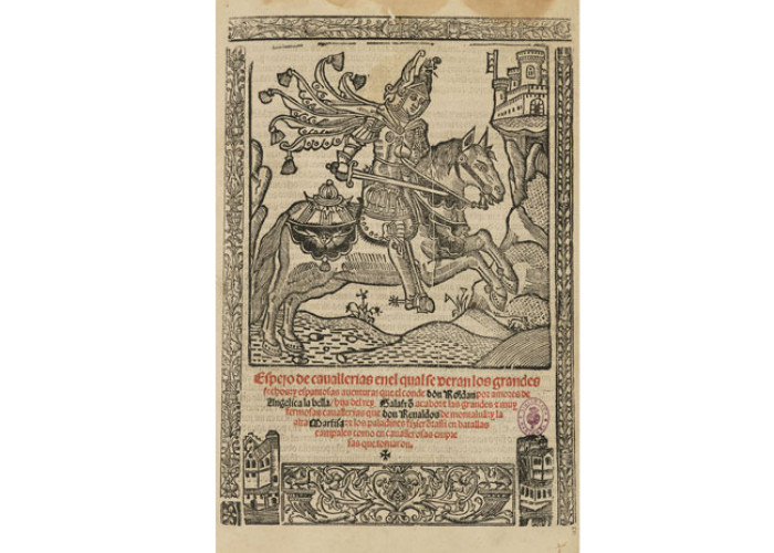 Espejo de cauallerias en el qual se veran ... auenturas que el conde don Roldan ... de Pedro López de Santa Catalina, 1533. BNE, R/2533
