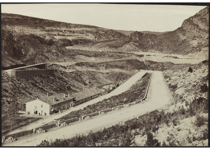José Martínez Sánchez (1808-1874). Paso del Cabriel. Carretera de Madrid a Valencia por las Cabrillas, ca. 1867. Biblioteca Nacional de España, 17/10/3