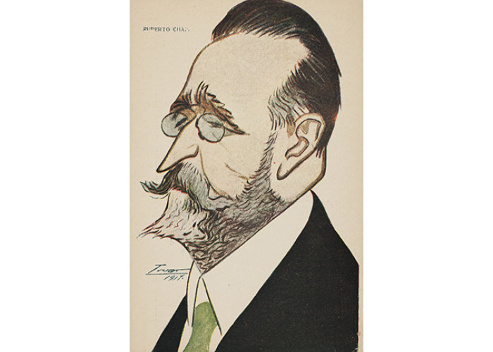 Caricaturas de artistas y compositores,  Ruperto Chapí, 1917-1918. BNE,  EPH/652 (38)