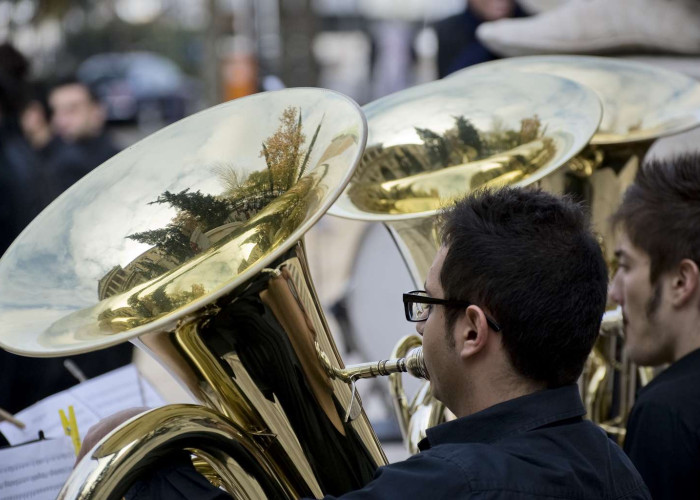 La banda del Real Conservatorio Superior de Música de Madrid interpreta la Marcha Triunfal de Barbieri