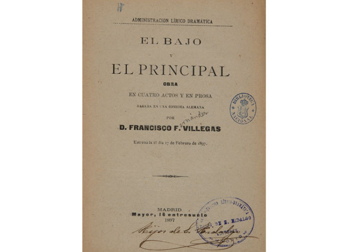 El bajo y el principal, por Francisco F. Villegas. 1897 El bajo y el principal, por Francisco F. Villegas. 1897