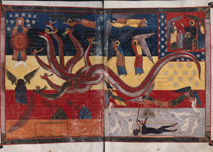 Beato de Liébana: códice de Fernando I y Dña. Sancha Fols. 268v-269r Beato de Liébana: códice de Fernando I y Dña. Sancha Fols. 268v-269r