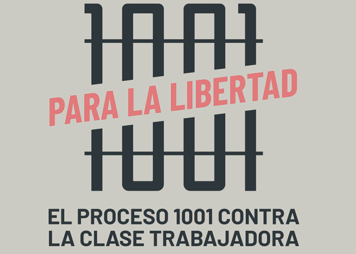 Cubierta del catálogo Para la libertad. El proceso 1001 contra la clase trabajadora Cubierta del catálogo Para la libertad. El proceso 1001 contra la clase trabajadora