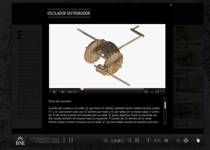 Leonardo interactivo: Reproducción de las máquinas