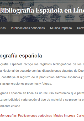 Bibliografía española en línea (BEL) Bibliografía española en línea (BEL)