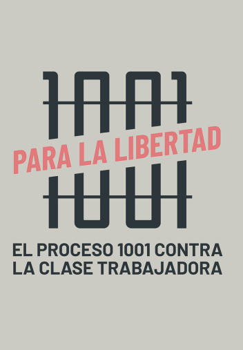 Cubierta del catálogo Para la libertad. El proceso 1001 contra la clase trabajadora Cubierta del catálogo Para la libertad. El proceso 1001 contra la clase trabajadora