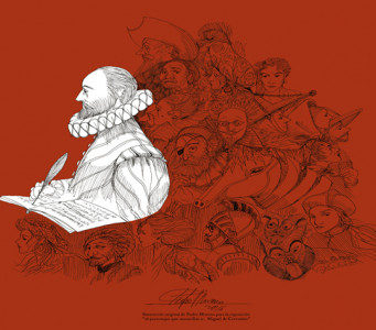 Cervantes. Ilustración: Pedro Moreno