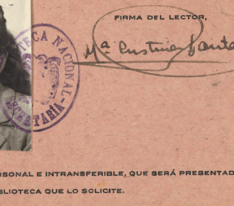 Carnet usuaria de la Biblioteca Nacional