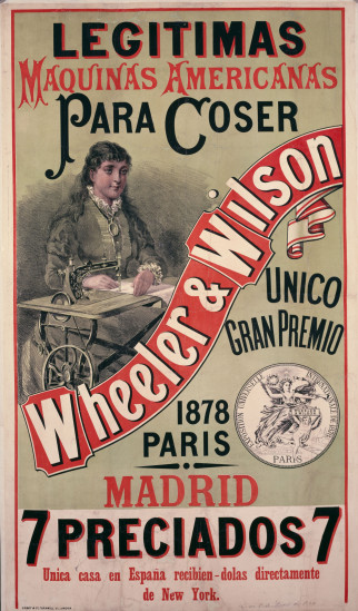 Cartel de las máquinas de coser Wheeler & Wilson