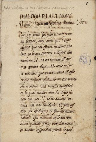 Dialogo de la lengua